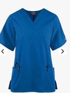 Women’s Cherokee Workwear Royal Blue Large Scrub Top